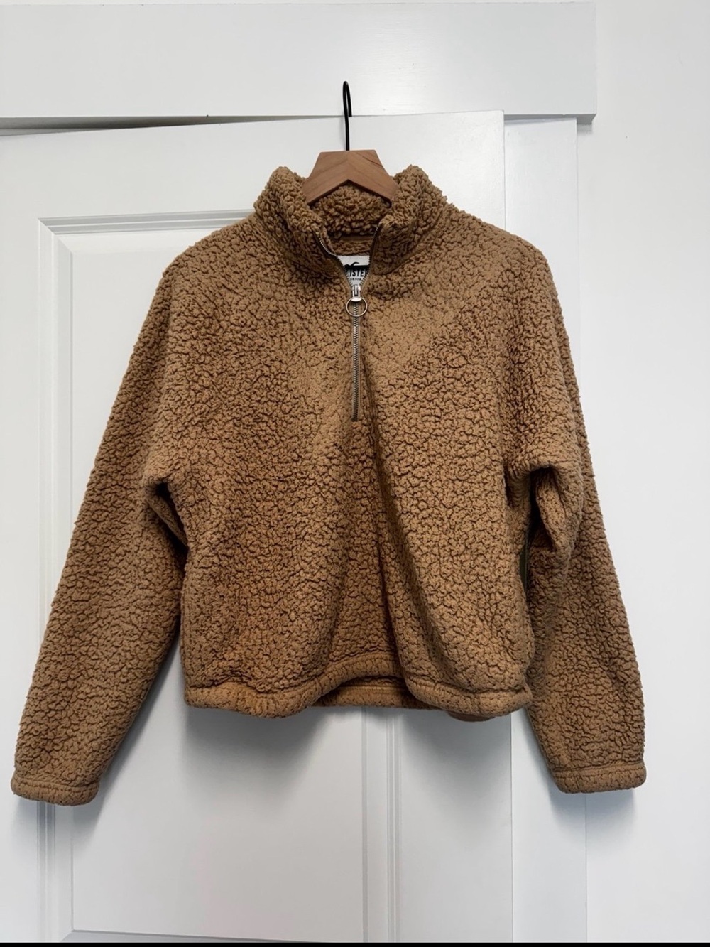 Holister Cozy Sherpa Half-Zip Jacket - Brown